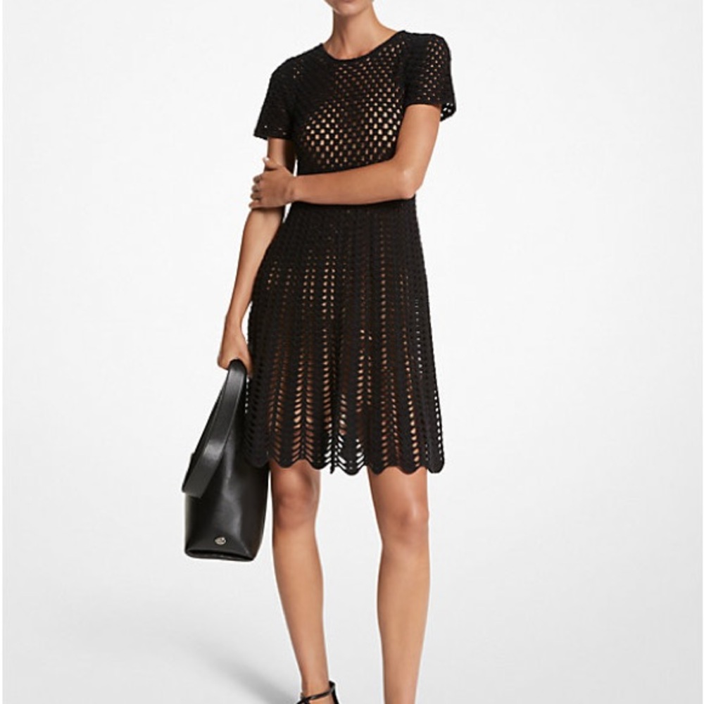 Michael Kors Collection Crochet Cashmere & Cotton Dress